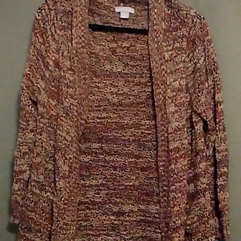 Laura Scott xl burgundy multicolored cardigan